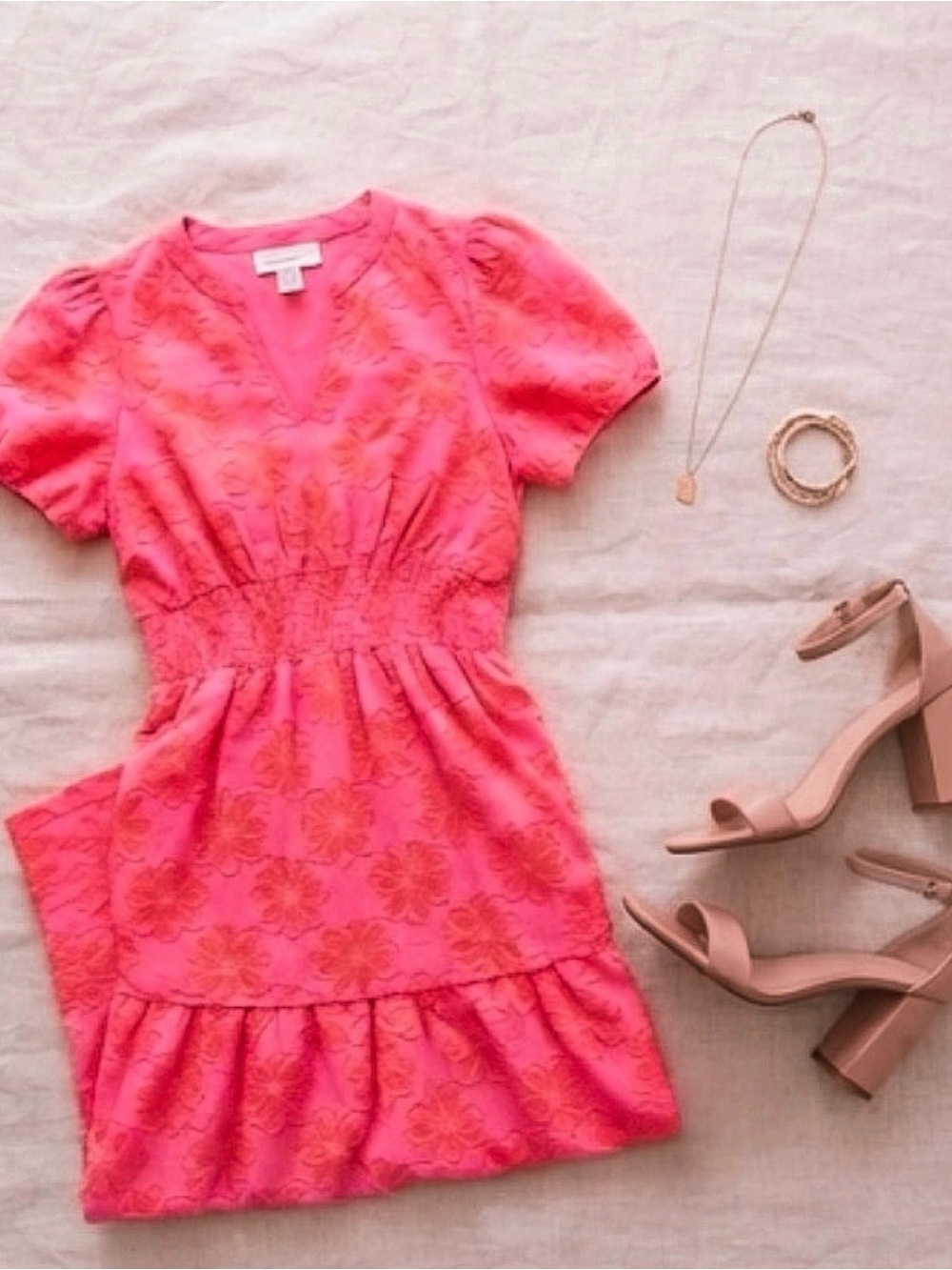 Uncle Frank coral clip Daisy dress